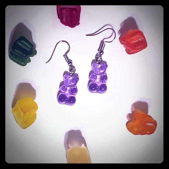 Jewelry - FIRM NWT "Grape" Gummy Bear Fashion Earrings